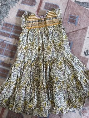Pink Chicken Floral Tiered Maxi Dress in Cream, Yellow and Pink
